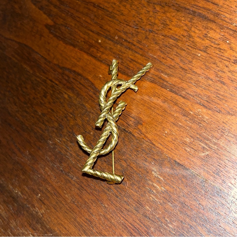 Gold YSL Brooch